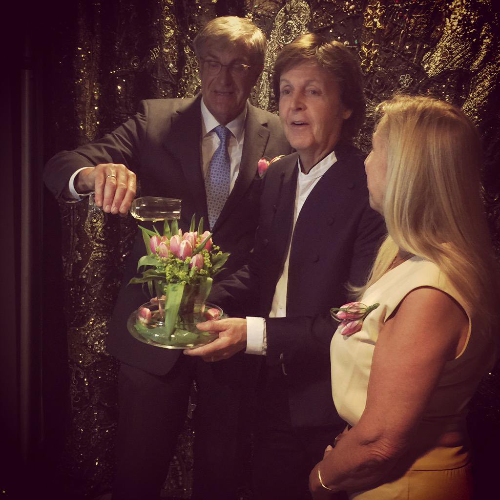 From Twitter: Christening my very own Paul McCartney tulip backstage at the Ziggo Dome in Amsterdam #OutThere 