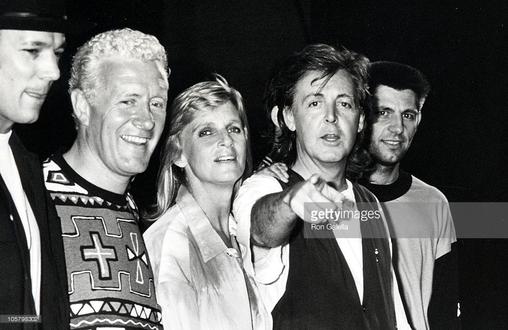 Paul McCartney, Linda McCartney, and Band during Wings' Press Conference and Mini-Concert at Lyceum Theatre in New York City, New York, United States.