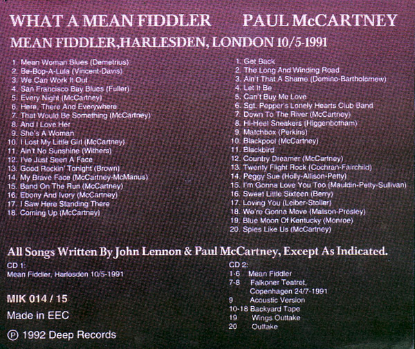 What A Mean Fiddler (Unofficial live) by Paul McCartney - The Paul 