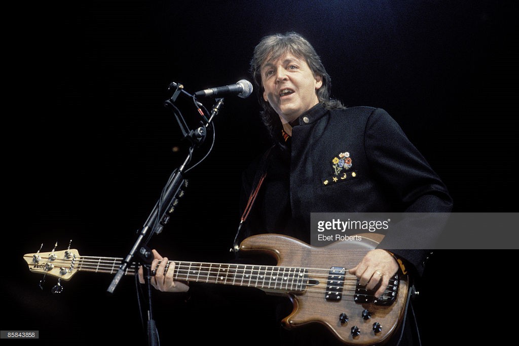 Paul McCartney perfroming at Madison Square Garden in New York City on December 12, 1989.