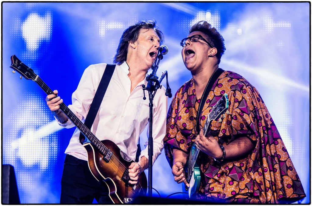 Paul McCartney with the Alabama Shakes' Brittany Howard at Lollapalooza 2015 - Photo by MJ Kim