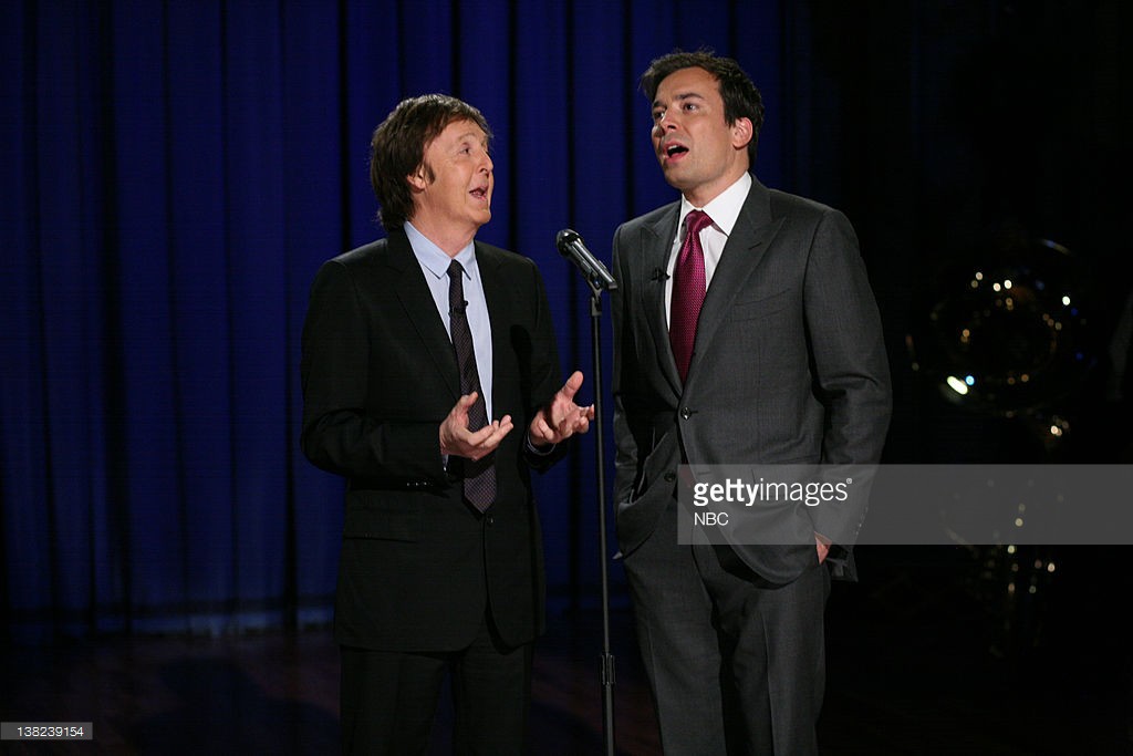 Sir Paul McCartney sings with Jimmy Fallon on December 9, 2010