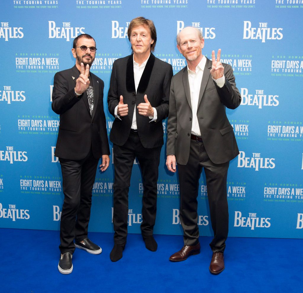 Paul, Ringo & Ron Howard at the World Premiere of The Beatles: Eight Days A Week - The Touring Years. - From The Beatles Official Facebook Page