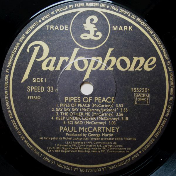 Paul lp. Paul MCCARTNEY Pipes of Peace. Paul MCCARTNEY Pipes of Peace 1983 CD. Parlophone records. Чей Parlophone.