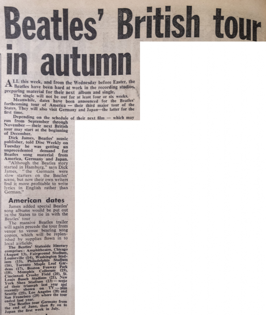 beatles german tour 1966