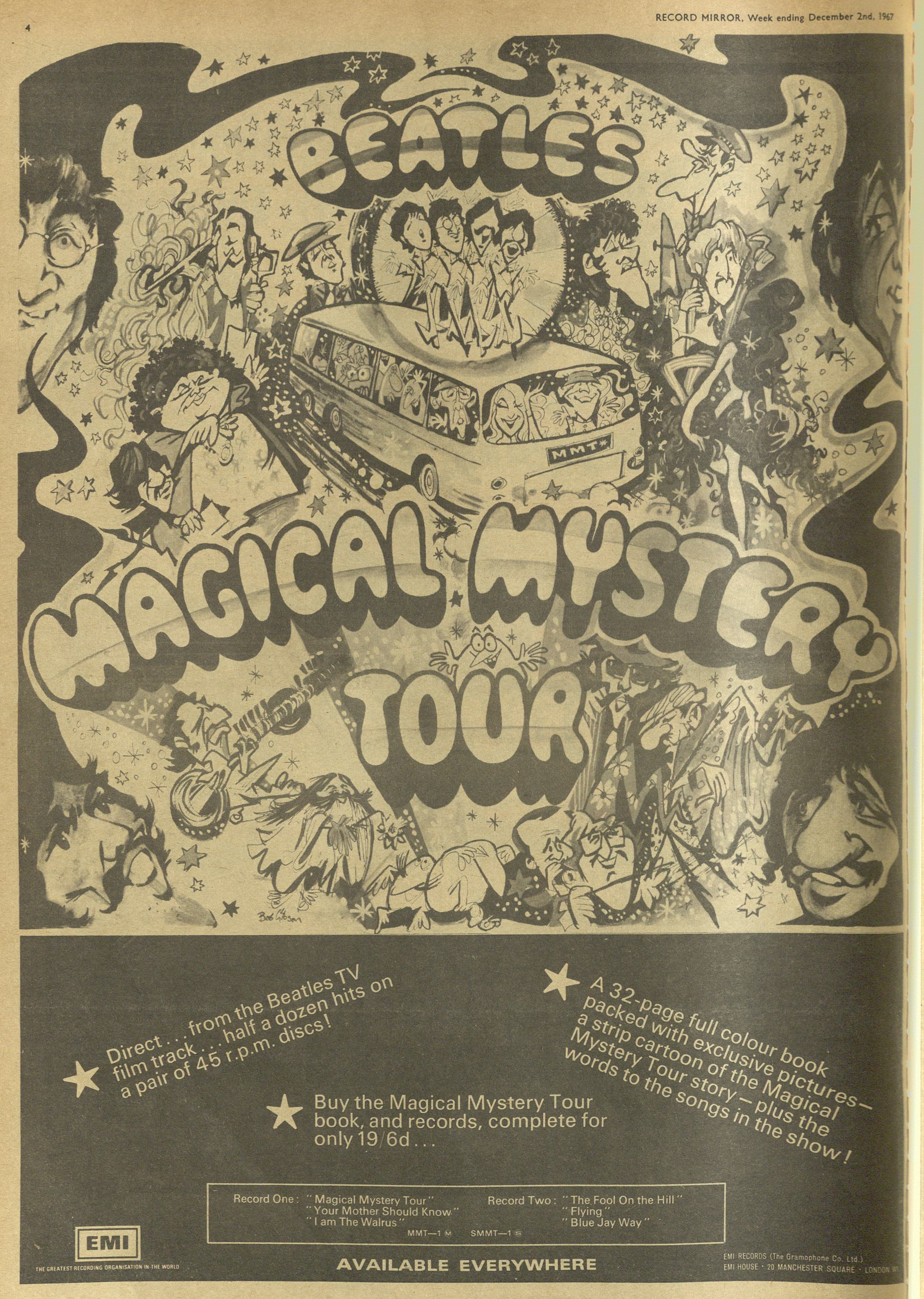 Bob Gibson creates artworks for the Magical Mystery Tour booklet • The  Paul McCartney Project